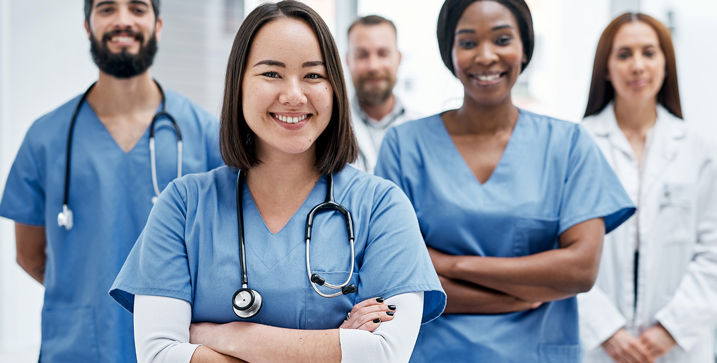 group of medical practitioners standing together